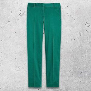 J.Crew Café Capri Pants Tailored Cropped Belt Loops Side Pockets Zip Fly Green 4